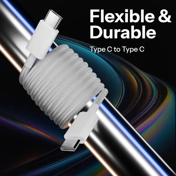 White_80w_Usb_Type_C_To_Type_C_Charging_Cable_1m