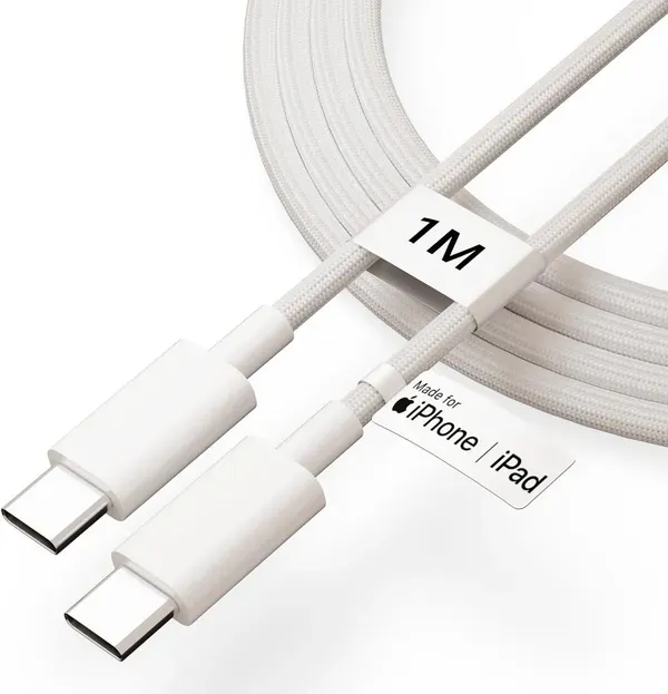White_80w_Usb_Type_C_To_Type_C_Charging_Cable_1m
