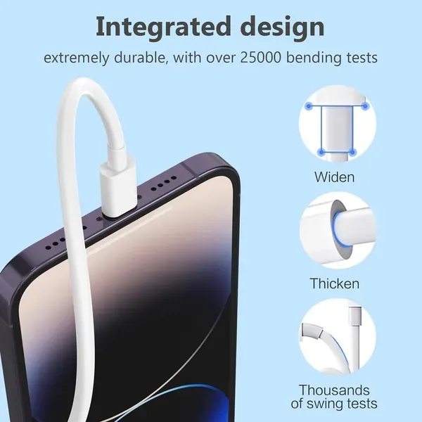 White_20w_Single_Port_Fast_Charger_With_Cable