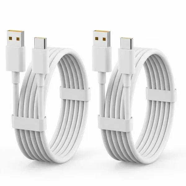 White_80w_Usb_To_Type_C_Fast_Charging_Cable_1m_Pack_Of_2