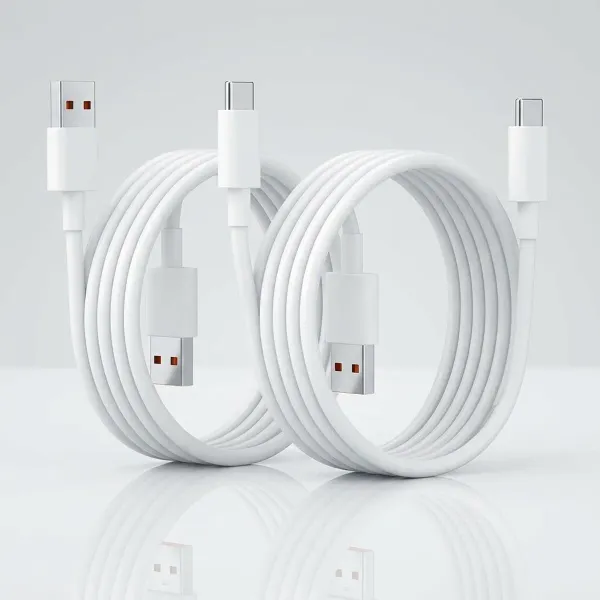 White_120w_Hypercharge_Usb_To_Type_C_6a_Fast_Charging_Cable_Pack_Of_2