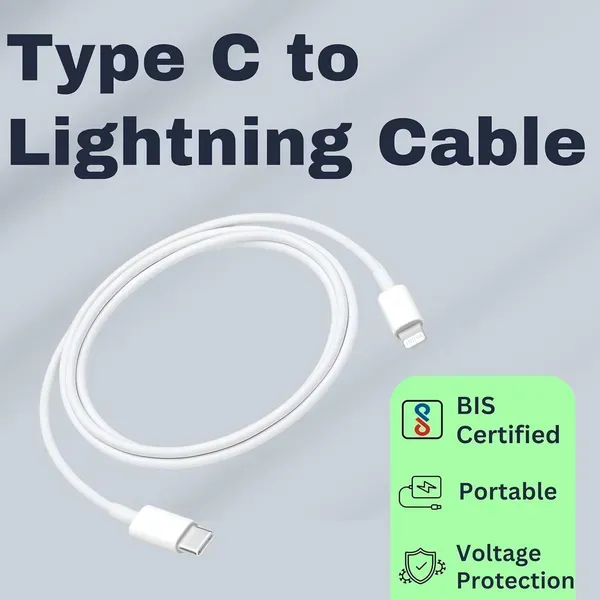 White_20w_Usb_C_To_Lightning_Cable_1m_For_Iphone_Pack_Of_2