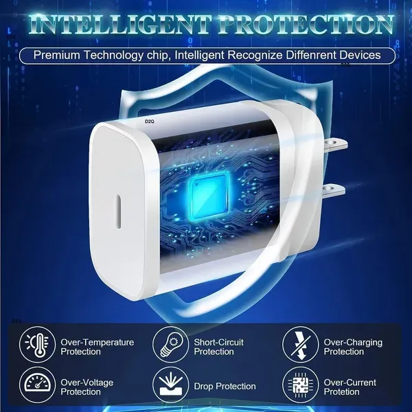 White_20w_Single_Port_Fast_Charger_With_Cable