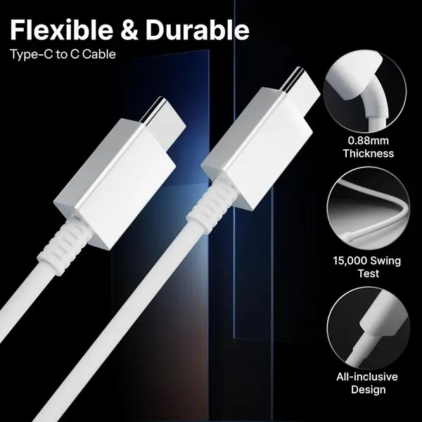 25w_Type_C_To_Type_C_Fast_Charging_Cable_1m_White_Pack_Of_2