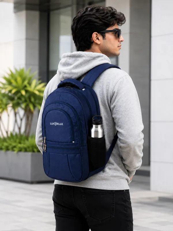 Navy_Blue_Polyester_Laptop_Backpack_For_Unisex