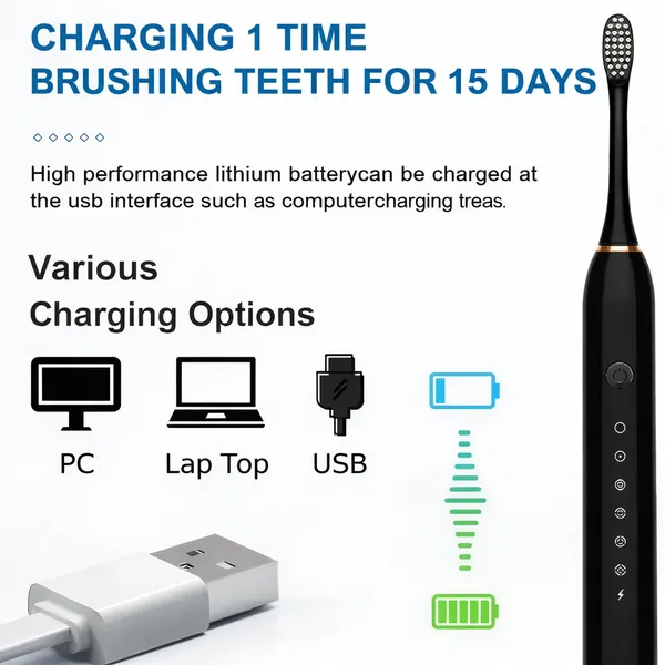 RENICS_X-3_Sonic_Electric_Toothbrush_with_4_Replacement_Heads_|_USB_Rechargeable,_6_Cleaning_Modes,_IPX7_Waterproof_&_Long_Battery_Life