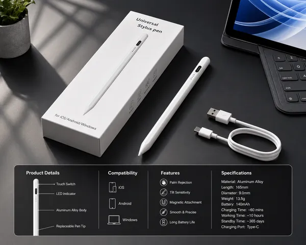 RENICS_Universal_Stylus_Pen_2260_Rechargeable_Capacitive_Touch_Pen_with_Type-C_Charging_for_iPad,_Android,_iPhone,_Tablets_&_Windows_Devices