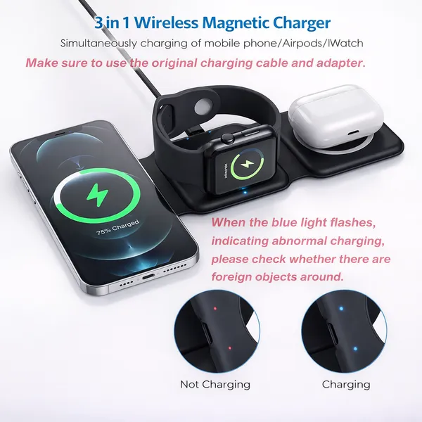 RENICS_3-in-1_Magnetic_Wireless_Charger_15W_Fast_Charging_Station_for_iPhone,_Apple_Watch_&_AirPods_–_Foldable_Wireless_Charging_Pad