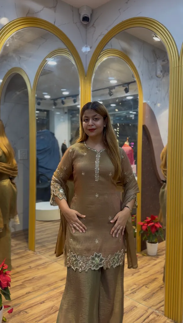 Greenish_Brown_Tissue_With_Handwork_Sharara_Set