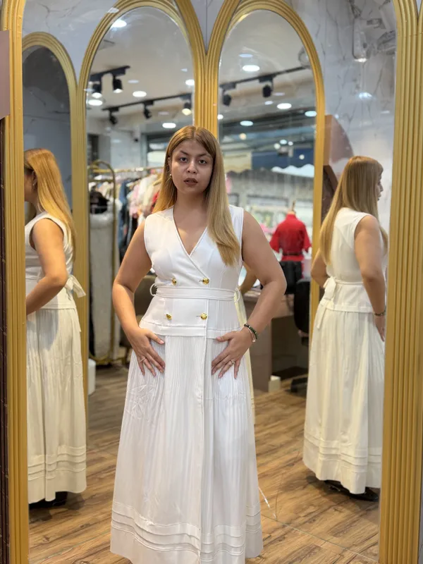 ALTHEA_-_Double_Breasted_V-Neck_Long_Dress