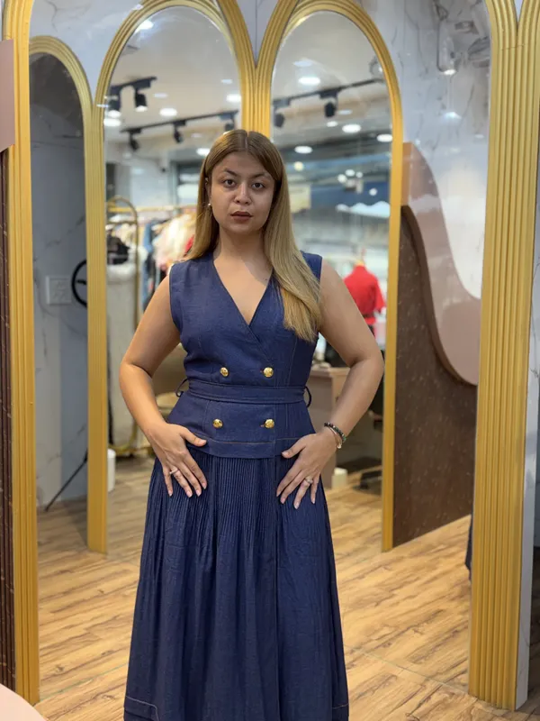 ALTHEA_-_Double_Breasted_V-Neck_Long_Dress