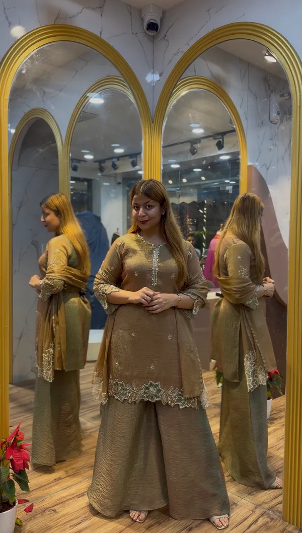 Greenish_Brown_Tissue_With_Handwork_Sharara_Set
