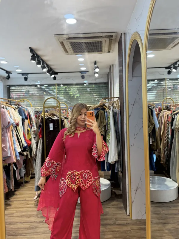 LEAF_-_Cutwork_with_Handwork_Suit_With_Choker_Dupatta