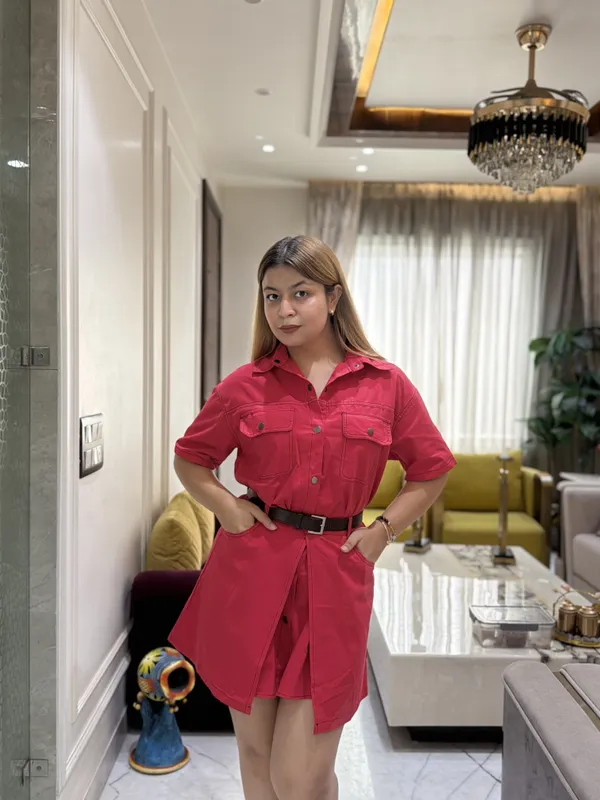CELINA_-_Denim_Dress_With_Overlay_Flap_and_Belt