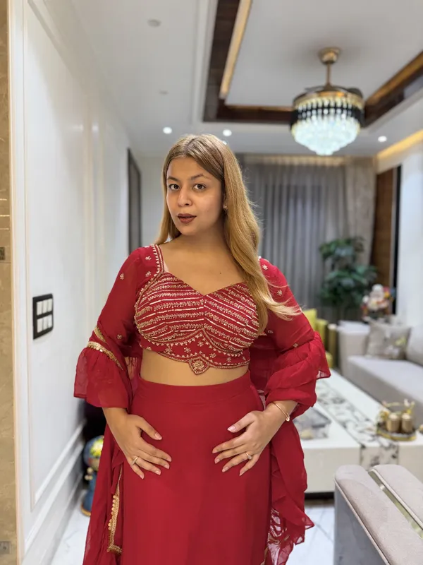 NAZAKAT_-_Hand_Embroidered_Blouse_With_Fishcut_Pre-draped_Saree