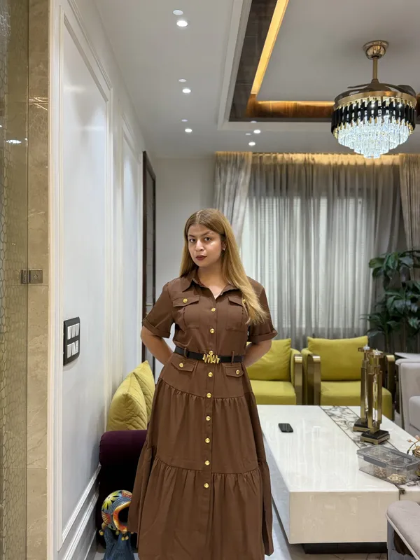 VIONNA_-_Banana_Crepe_Tiered_Dress