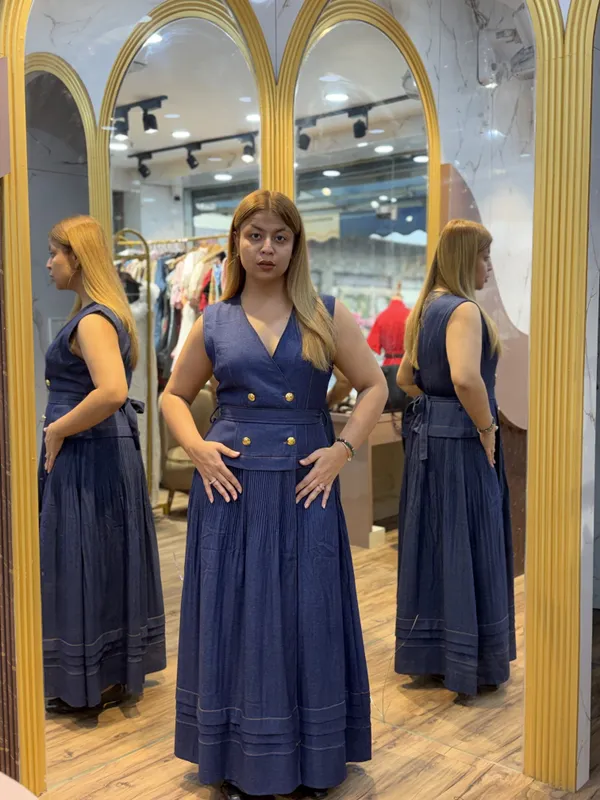 ALTHEA_-_Double_Breasted_V-Neck_Long_Dress