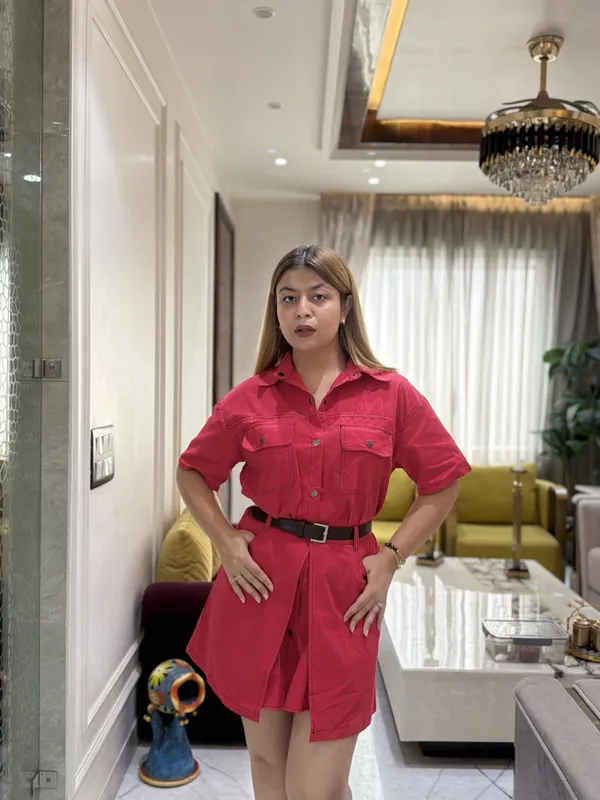 CELINA_-_Denim_Dress_With_Overlay_Flap_and_Belt