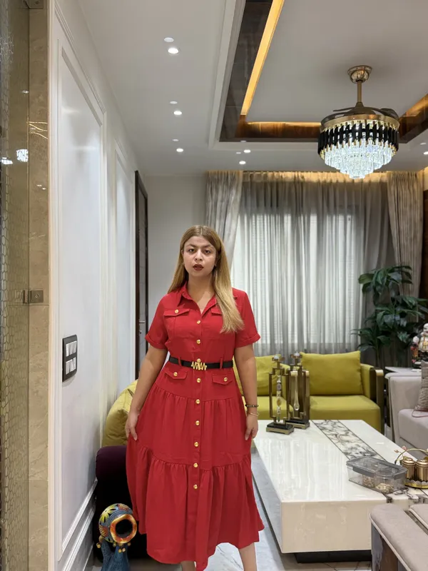 VIONNA_-_Banana_Crepe_Tiered_Dress