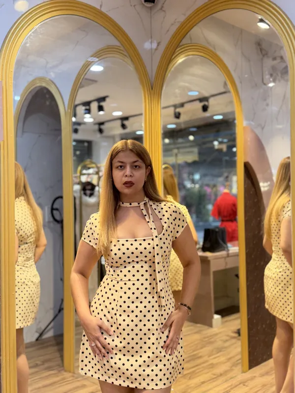 ZYRA_-_Banana_Crepe_Polka_Short_Dress
