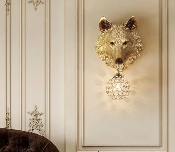Gold_Wolf_Head_Crystal_Ball_Wall_Lamp