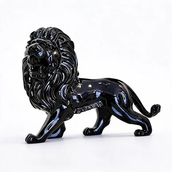 Black_Polyresin_Regal_Standing_Lion_Figurine