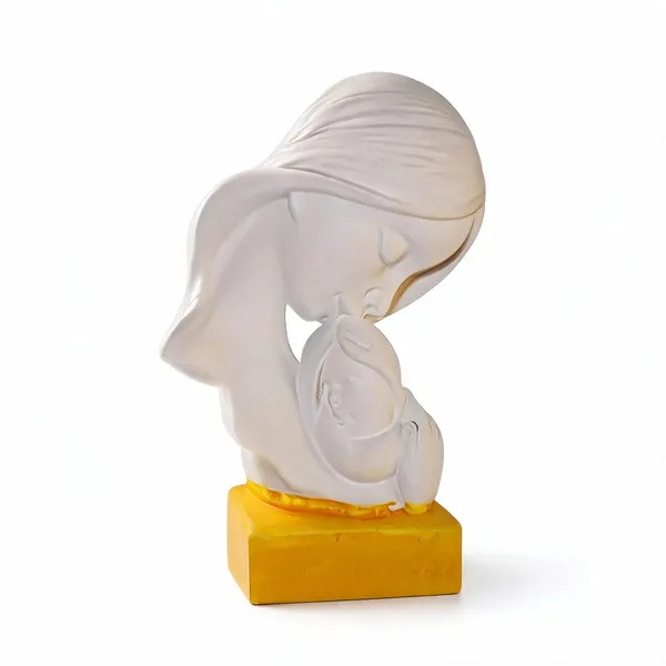White_And_Yellow_Polyresin_Minimalist_Praying_Figure