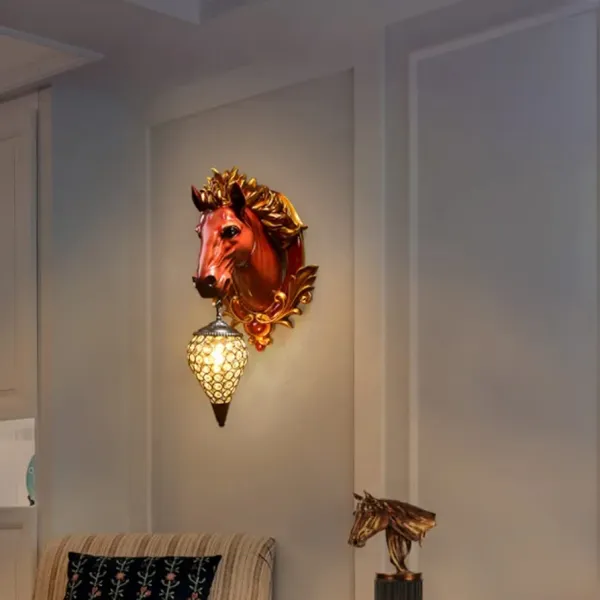 Red_And_Gold_Resin_Horse_Head_Crystal_Wall_Lamp
