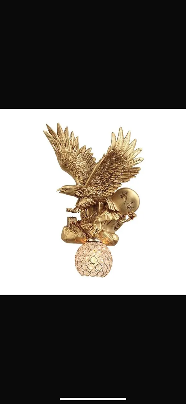 Gold_And_Clear_Polyresin_Majestic_Eagle_Showpiece_Crystal_Ball