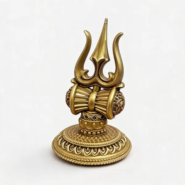 Gold_Polyresin_Traditional_Shivling_Trishul_Idol