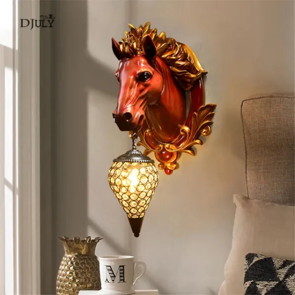 Red_And_Gold_Resin_Horse_Head_Crystal_Wall_Lamp