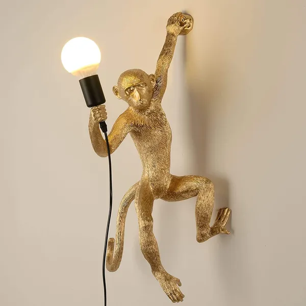 Gold_Resin_Hanging_Monkey_Wall_Lamp