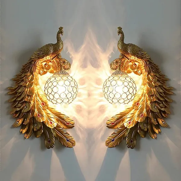 Gold_Peacock_Resin_Crystal_Ball_Wall_Lamp