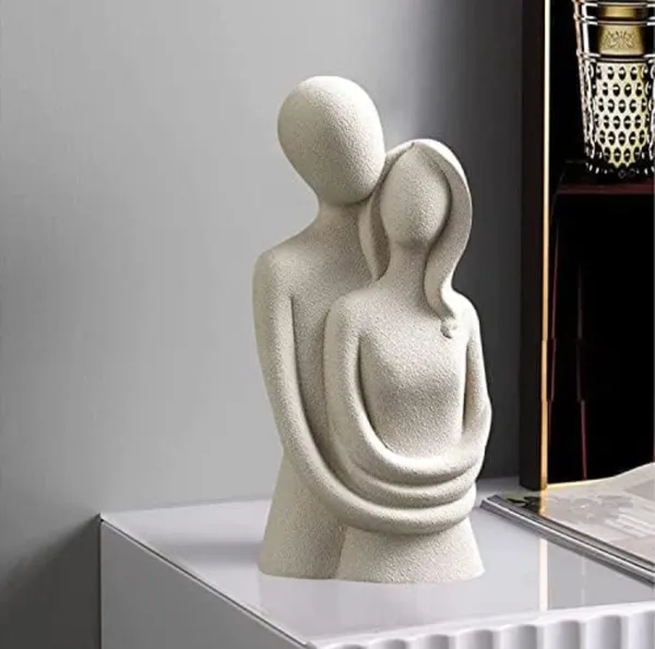 Beige_Polyresin_Abstract_Couple_Embrace_Sculpture