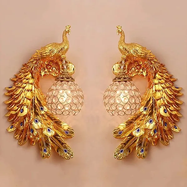 Gold_Peacock_Resin_Crystal_Ball_Wall_Lamp