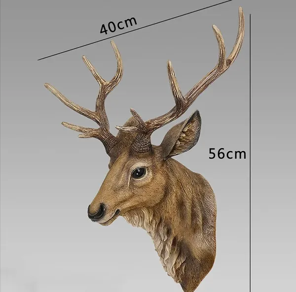 Brown_Resin_Antique_Deer_Head_Wall_Mount_Sculpture