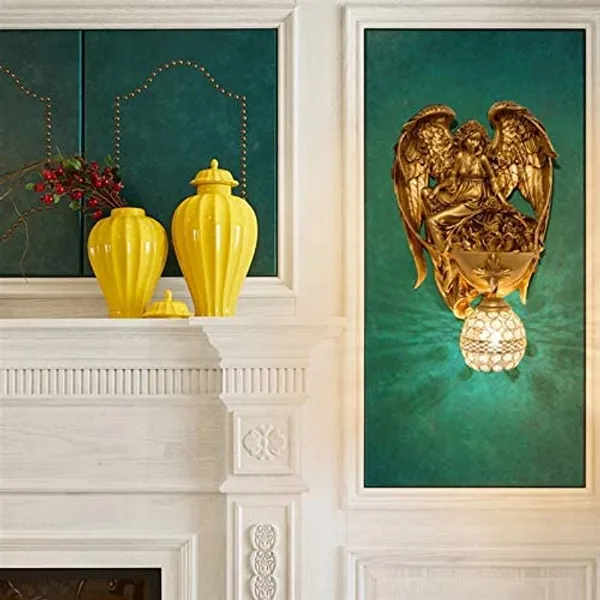 Gold_Resin_Angel_Wall_Lamp_With_Crystal_Shade