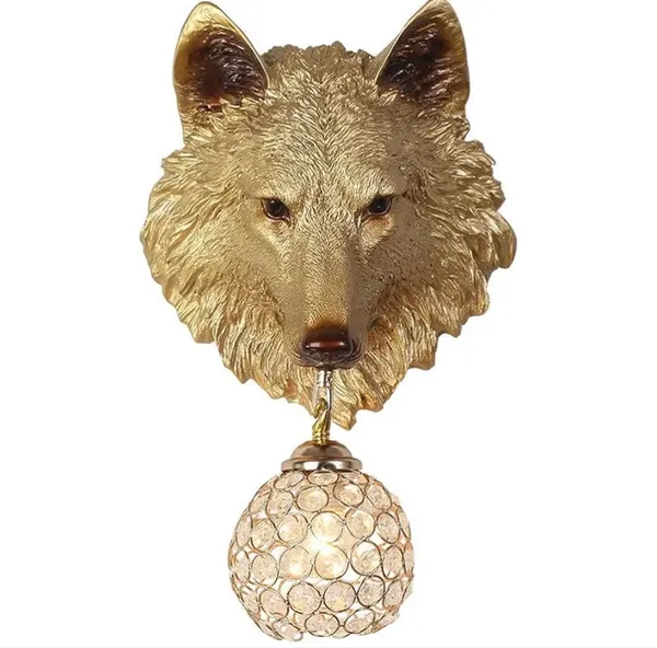 Gold_Wolf_Head_Crystal_Ball_Wall_Lamp