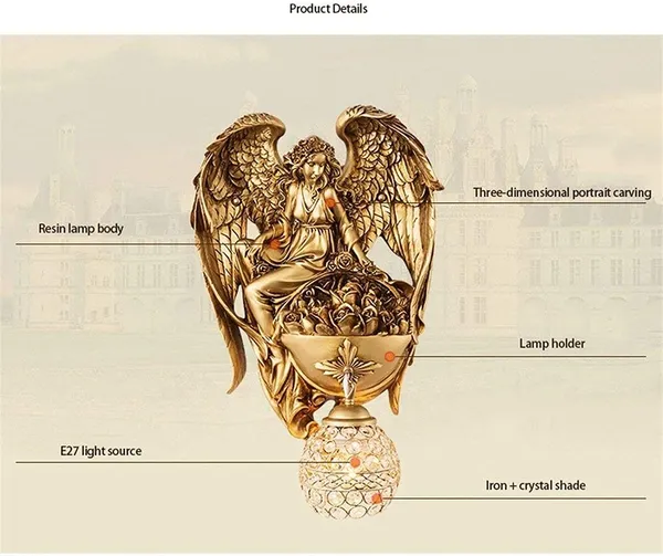 Gold_Resin_Angel_Wall_Lamp_With_Crystal_Shade