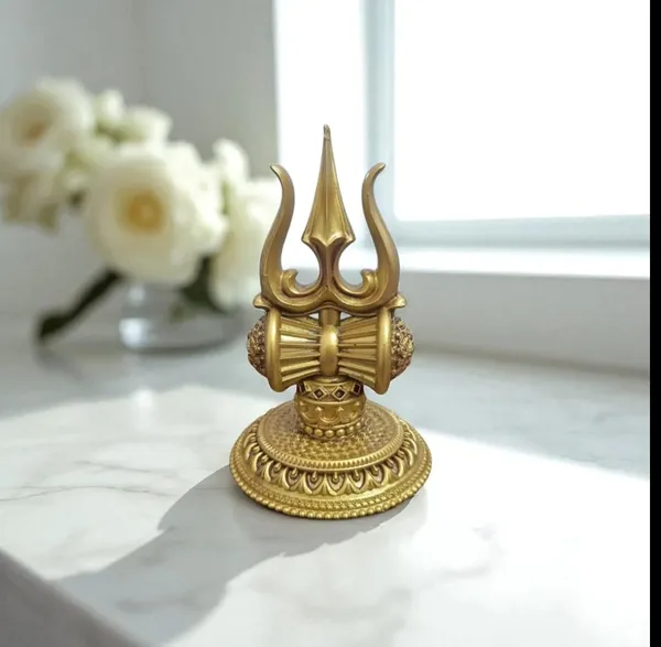 Gold_Polyresin_Traditional_Shivling_Trishul_Idol