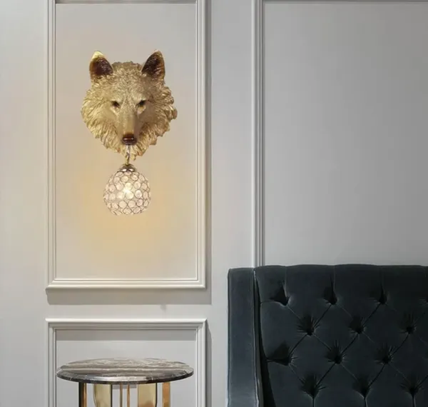 Gold_Wolf_Head_Crystal_Ball_Wall_Lamp