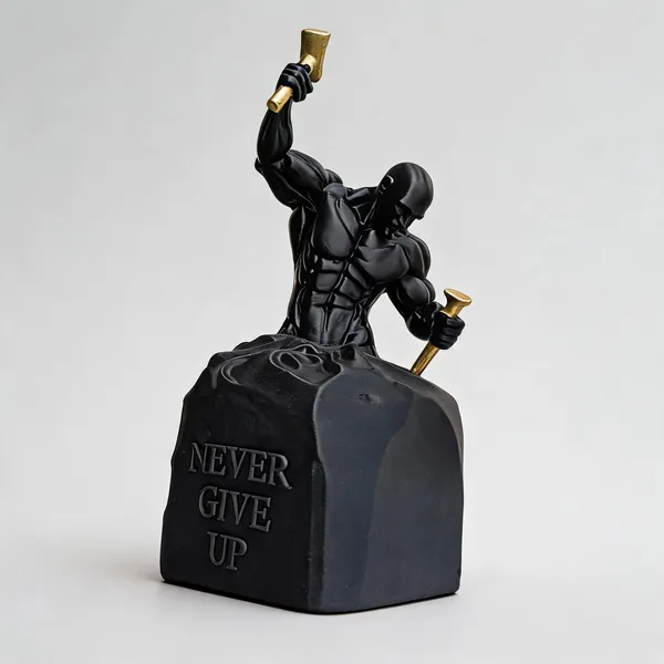 Black_And_Gold_Polyresin__Warrior_Sculpture_With_Bell
