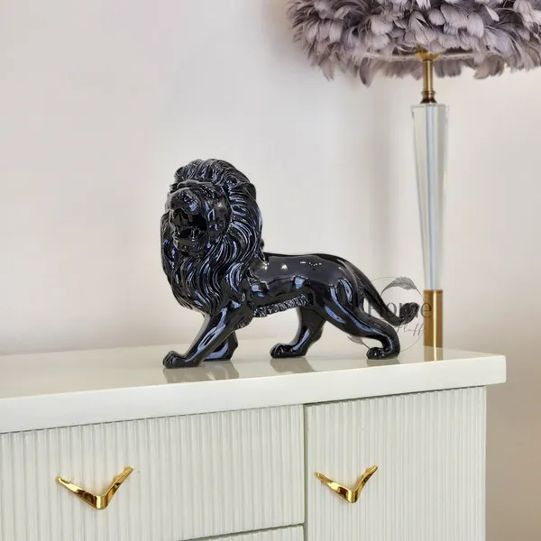 Black_Polyresin_Regal_Standing_Lion_Figurine