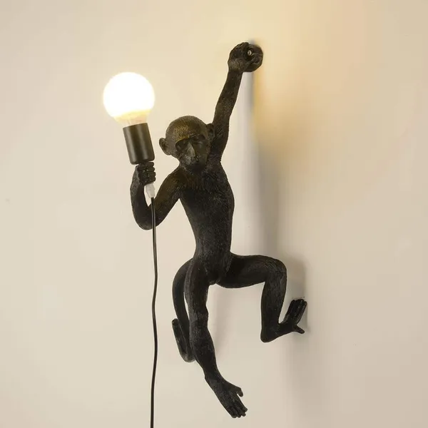 Black_Resin_Climbing_Monkey_Wall_Lamp
