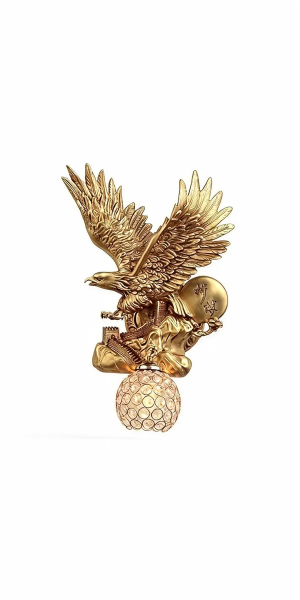 Gold_And_Clear_Polyresin_Majestic_Eagle_Showpiece_Crystal_Ball