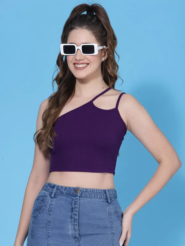 Purple_Women_Rib_Crop_Top