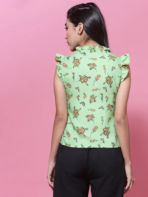Green_Crepe_Top_For_Women