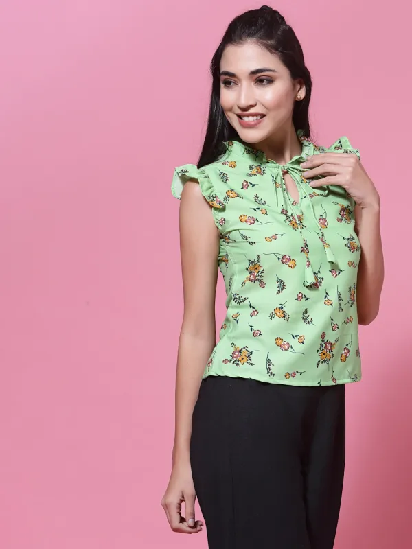 Green_Crepe_Top_For_Women