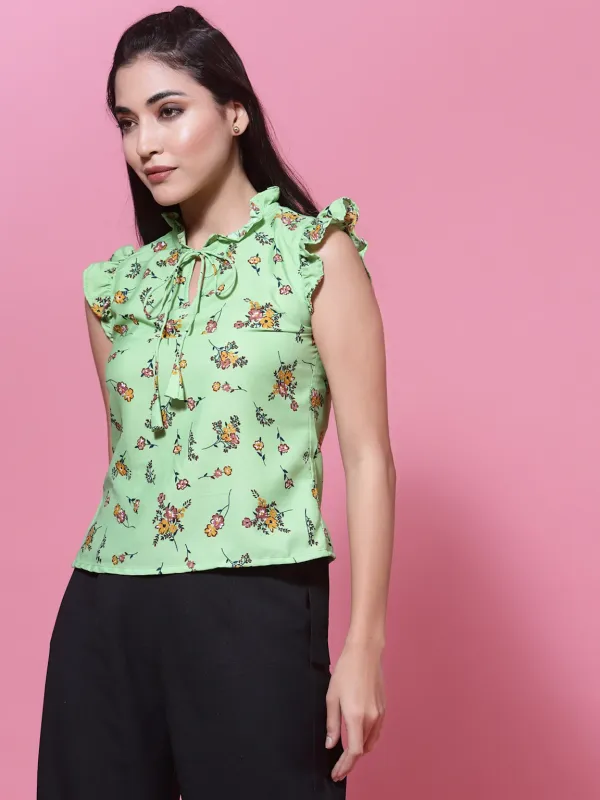 Green_Crepe_Top_For_Women