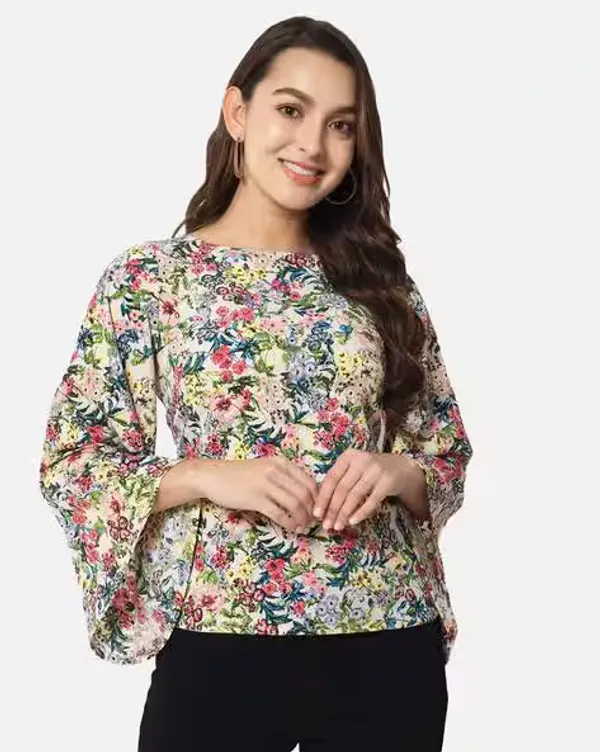 Multicolor_Womens_Crepe_Blouson_Top